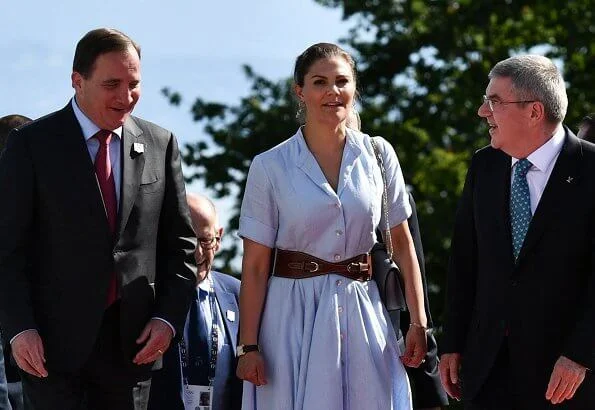 Crown Princess Victoria dressed in Camilla Thulin Design spring summer SS18 collection