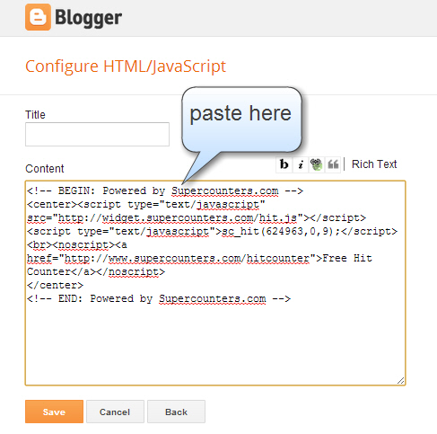 POJOKNYA G: TUTORIAL: HOW TO INSERT WIDGET HTML CODE FOR YOUR BLOGGER