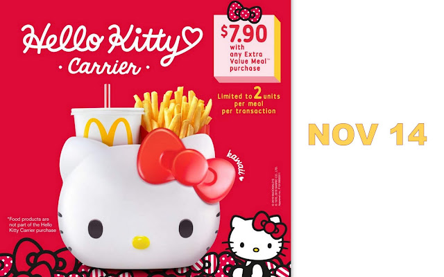 McDonald's Hello Kitty Carrier is coming on Nov 14