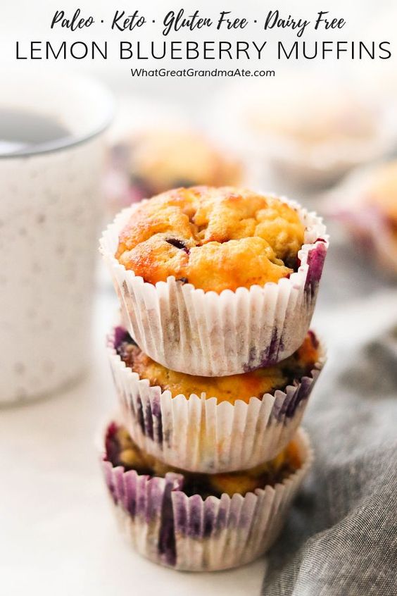 These paleo and keto lemon blueberry muffins are moist and flavorful, and they are a delicious way to start the morning! Perfect for when you are on the go. #paleo #keto #ketomuffins #ketobreakfast #glutenfree #dairyfree #paleobreakfast #springrecipe #grainfree #breakfastmuffins