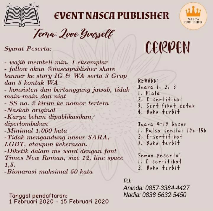 Lomba Cerpen Tema Love Yourself Nasca Publisher Info Lomba Menulis