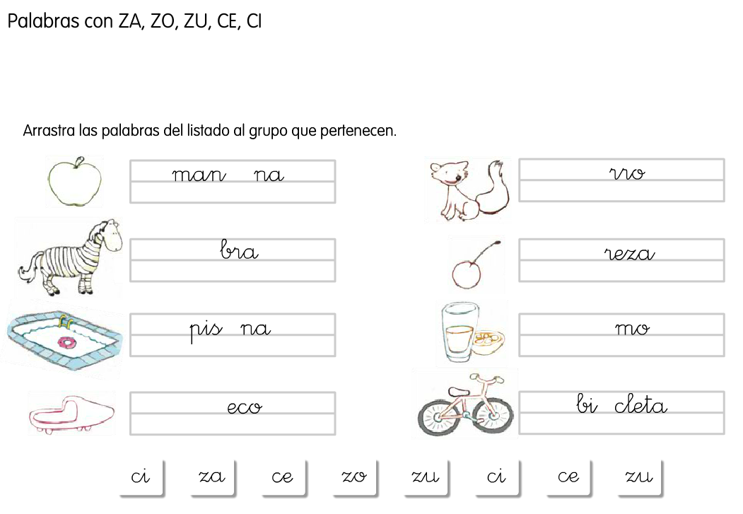 MI CLASE: 2º PRIMARIA: ORTOGRAFÍA: ZA ZO ZU CE CI