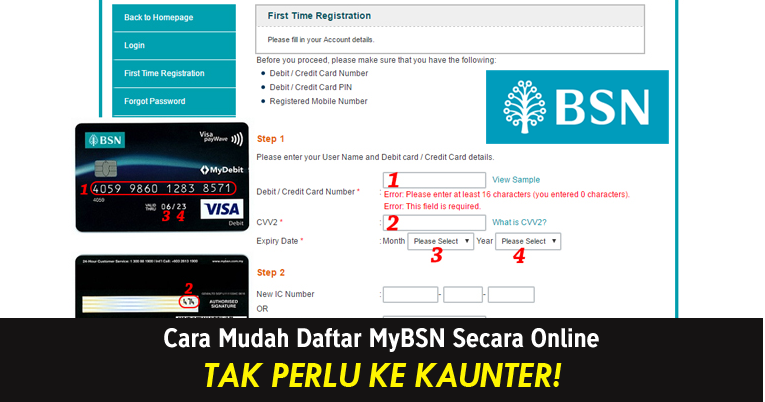 Daftar Bsn Online - malaymuni - Www Mybsn Com My First Time Registration