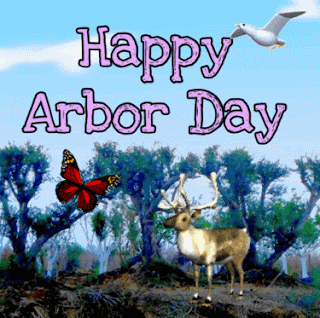 animated gif Happy Arbor Day greeting cards