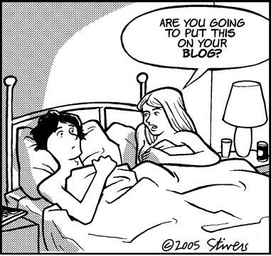 Cartoon about blogging joke