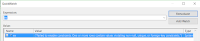 Dataset Failed To Enable Constraints. One or More Rows Contains Violating Non Null