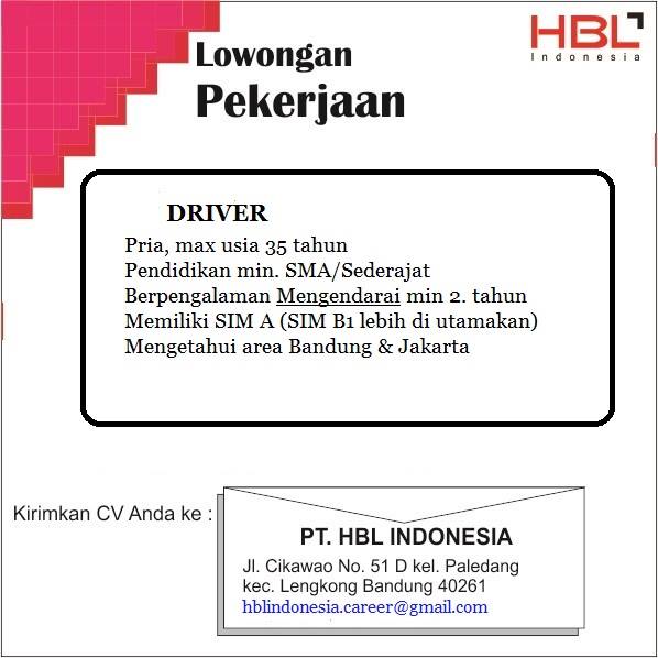 Lowongan pekerjaan supir bandung