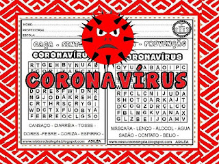 atividades educativas,coronavírus,caça-palavras