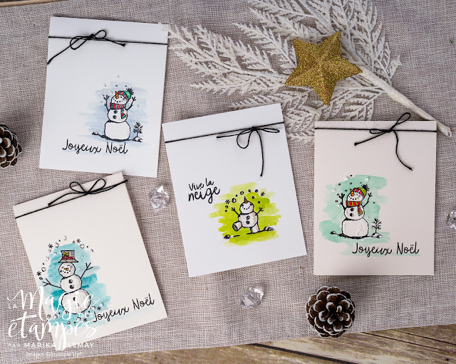 Carte de NoÃ«l Stampin' Up! avec le jeu d'Ã©tampe La neige prend vie