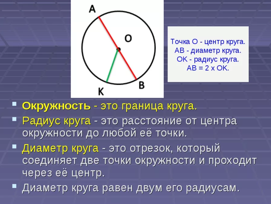 Есть граница круга. Радиус окружности. Радиус круга. Радиус и диаметр окружности. Окружность круг радиус диаметр.