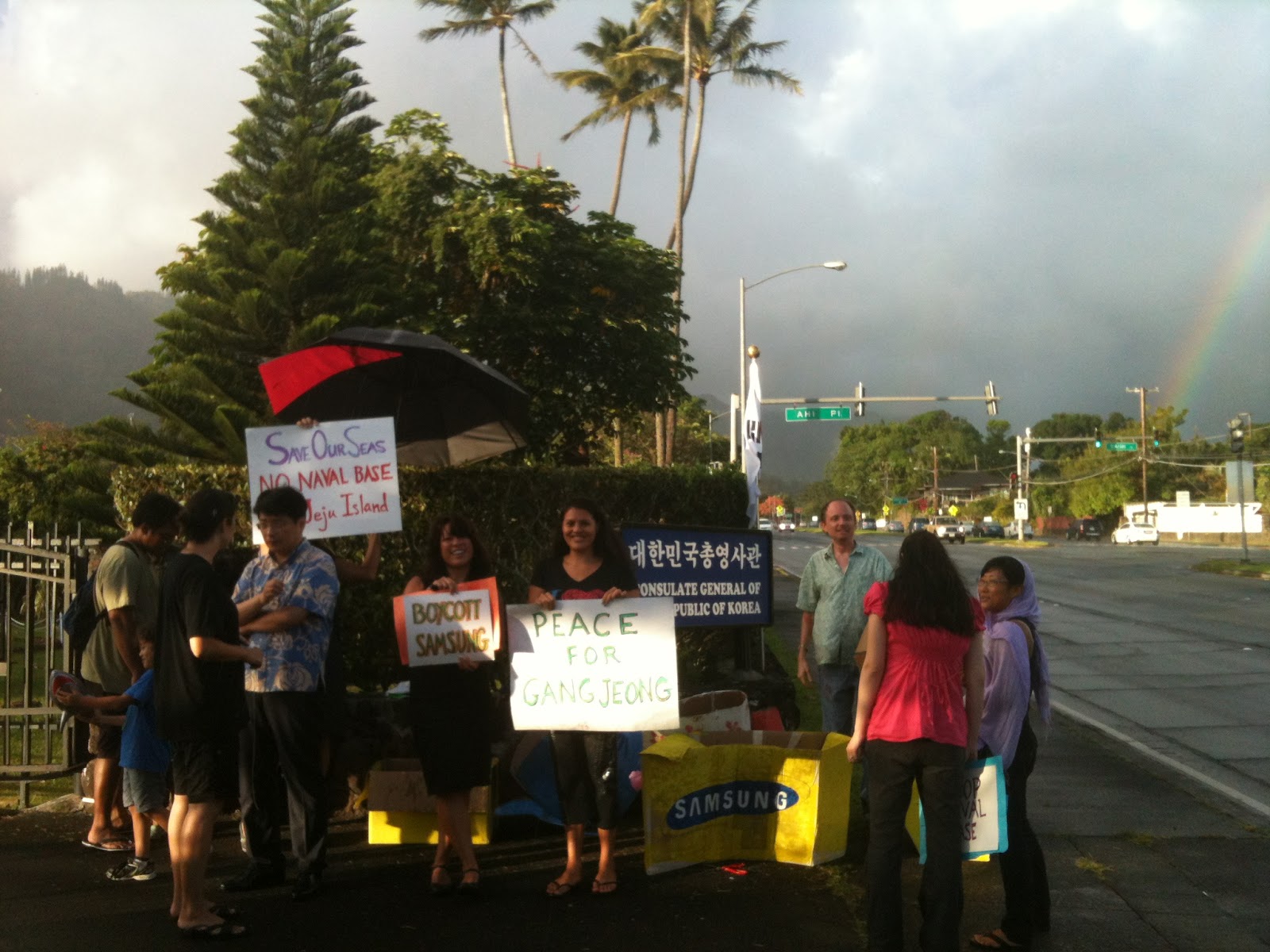 Women's Voices Women Speak Protest in Solidarity with Gangjeong Villagers (Korean Consulate