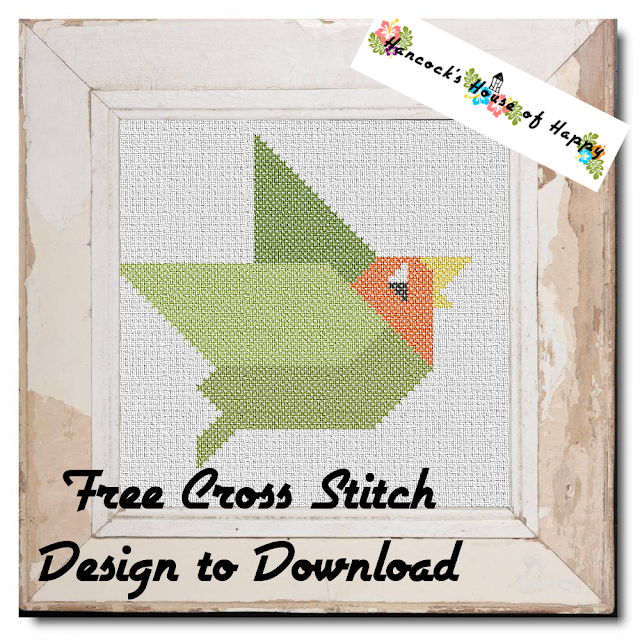 Free Beginner Cross Stitch Design to Download: Geometric Canary
