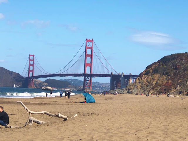 Vue idéale sur le Golden Gate Bridge à Baker Beach