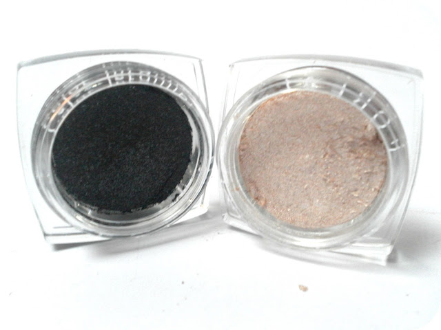 A picture of L'Oreal Infallible Eyeshadows in 14 Eternal Black and 001 Time Resist White