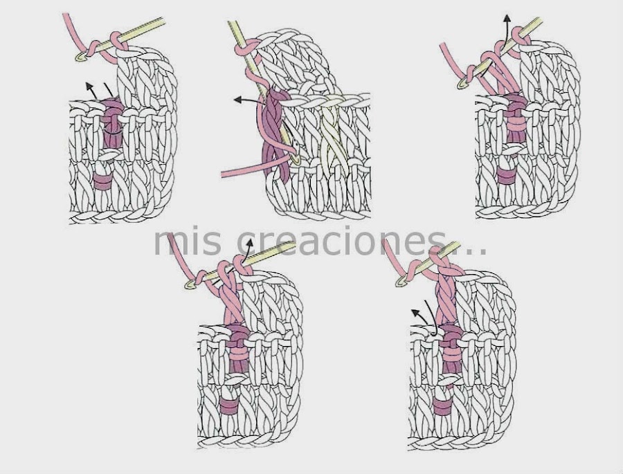 punto alto en relieve por detrás