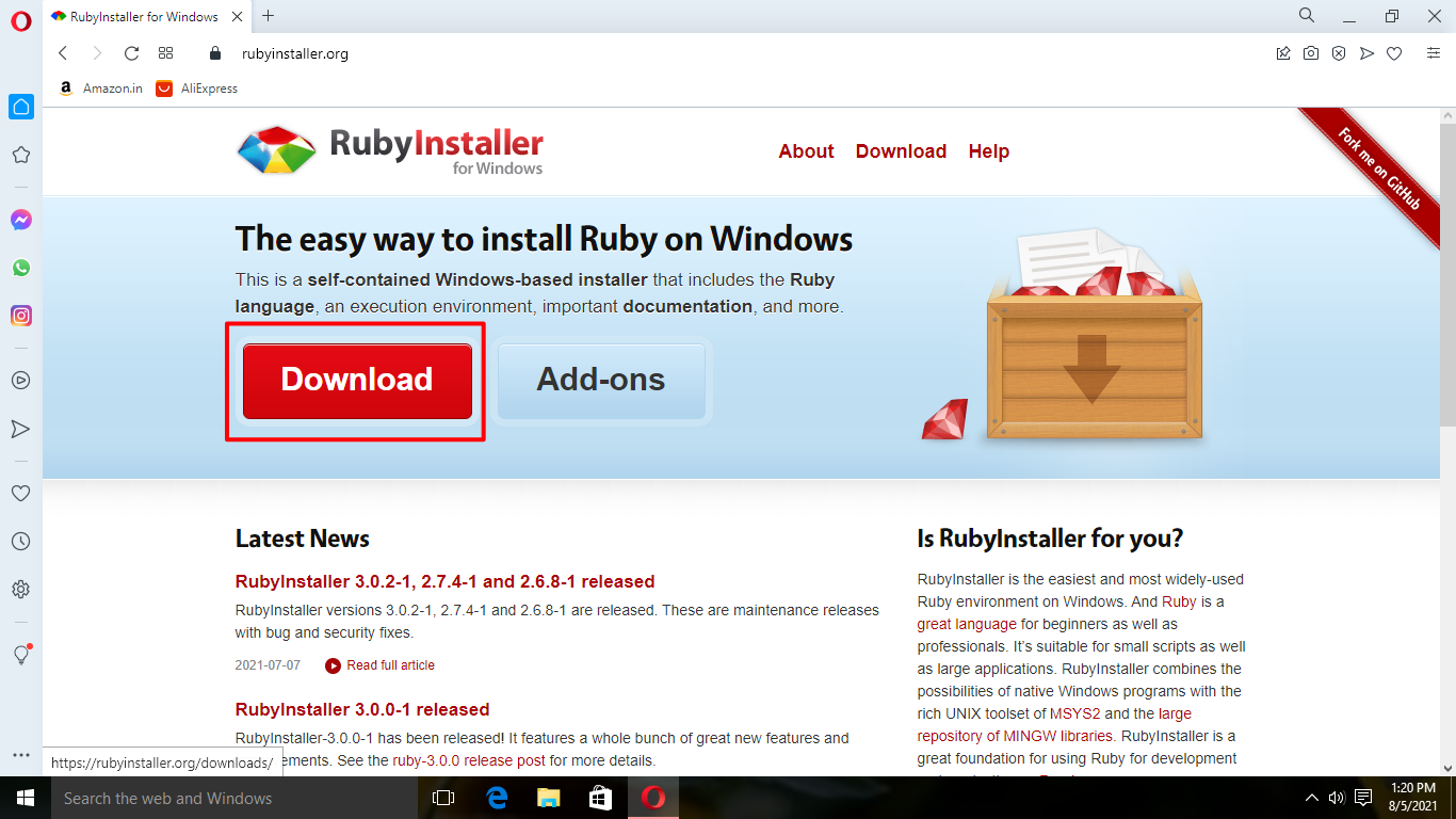 Ruby Windows.