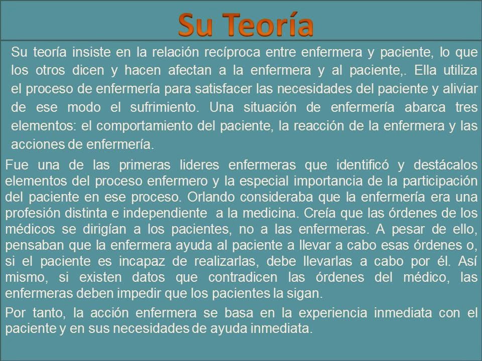 Atención al paciente: Teorías y modelos: Teoria del proceso de