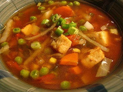 Vegetable and Paneer Hot and Sour Soup