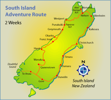 Map of South Island Regional