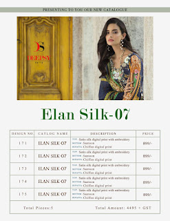 Deepsy Elan Silk vol 7 pakistani Suits wholesaler