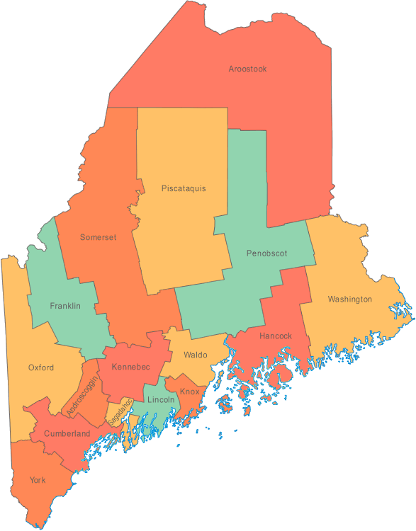 Online Maps: Maine County Map