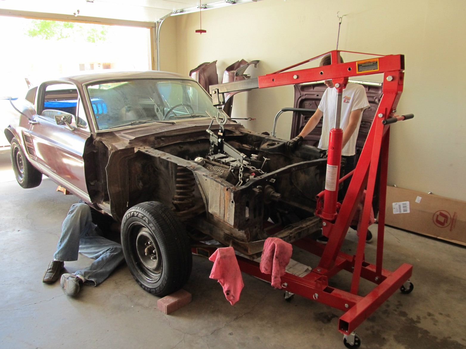 Mustang Update Pulling the Engine