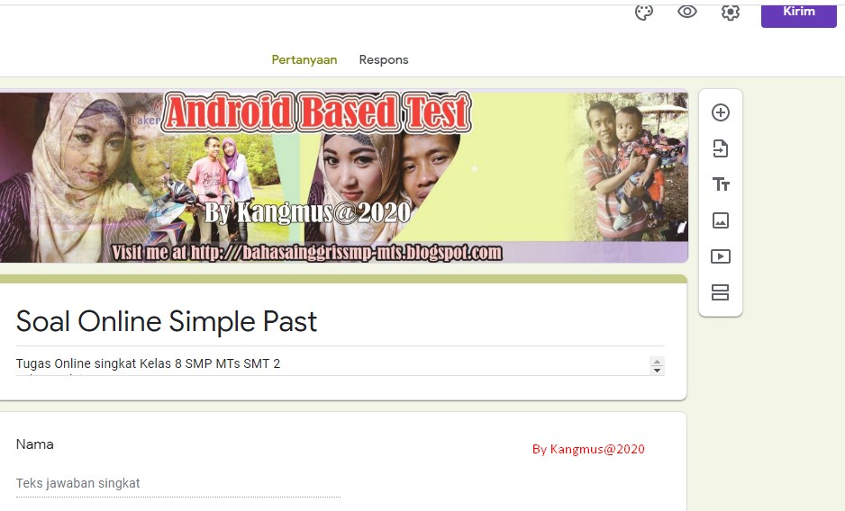 Cara membuat soal online Google Form Part II  Sinau Inggris.com
