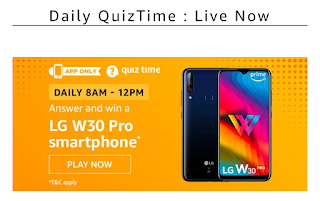 AMAZON TODAY QUIZ ANSWER - 11th DECEMBER 2019 || PRIZE :Win LG W30 Pro Smartphone-