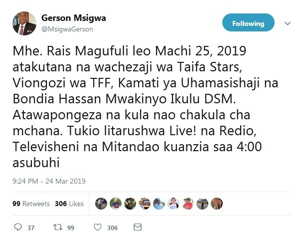 Rais Magufuli Kukutana na wachezaji wa Taifa Stars Leo IKULU