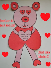 Jesus Loves Me Beary Much-Valentine's Day Cutout Craft For Kids 