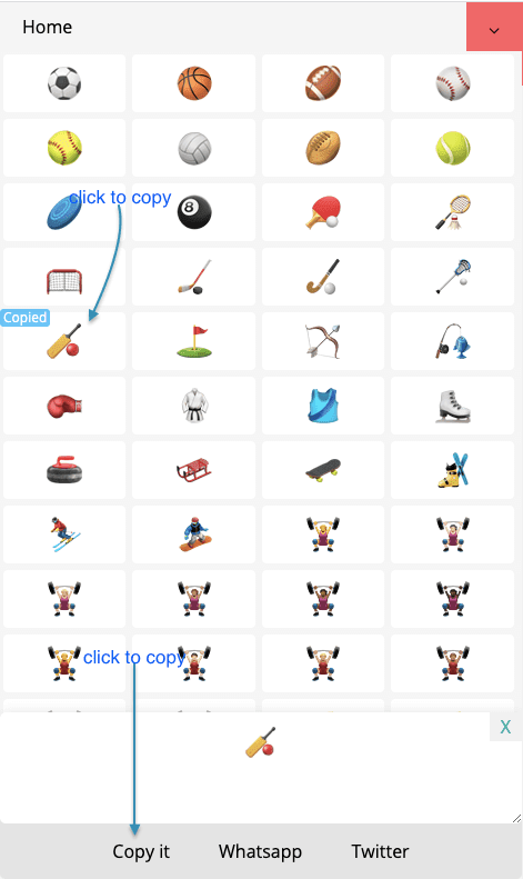 How to Copy 🚴🏻‍♀️ Activities and 🏒 Sports Emoji Symbols?