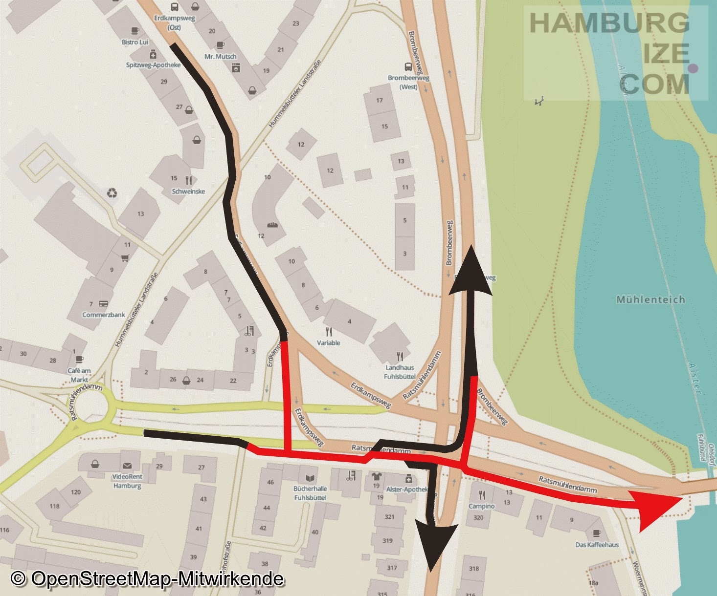 Kreuzung Ratsmühlendamm / Maienweg © hamburgize.com / Stefan Warda