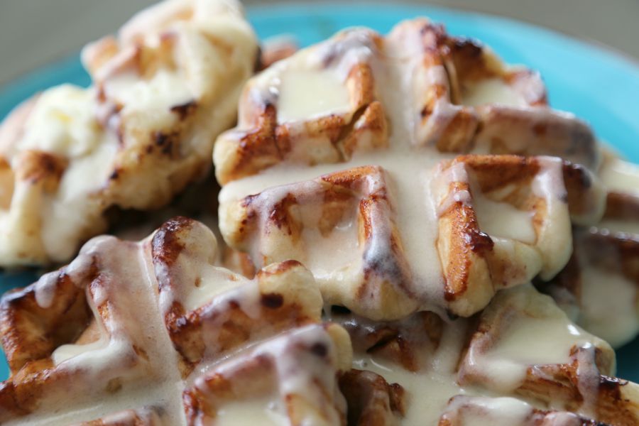 Quick Cinnamon Roll Waffles Making Life Blissful