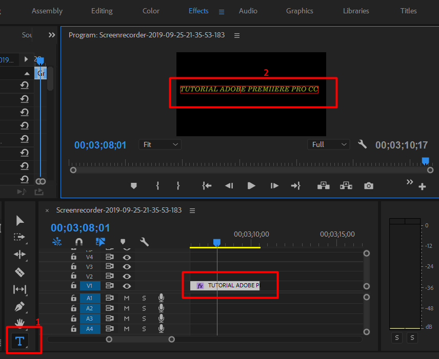 Cara Menambahkan Text atau Tulisan Di Adobe Premiere Pro