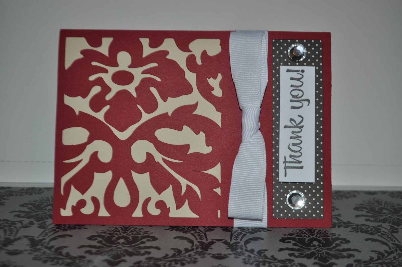 Crimson Cricut 'Damask Decor'