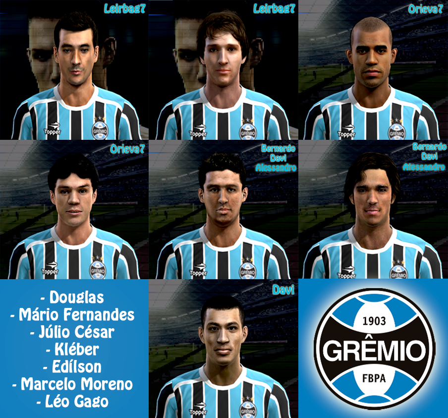 Edition Soccer Tudo para PES 2013 e FIFA 13 PES 2012 Mega Facepack jogadores do Gr u00eamio Artesanato Historia ~ Edition Soccer Tudo para PES 2013 e FIFA 13 PES 2012 Mega Facepack jogadores do Gr u00eamio