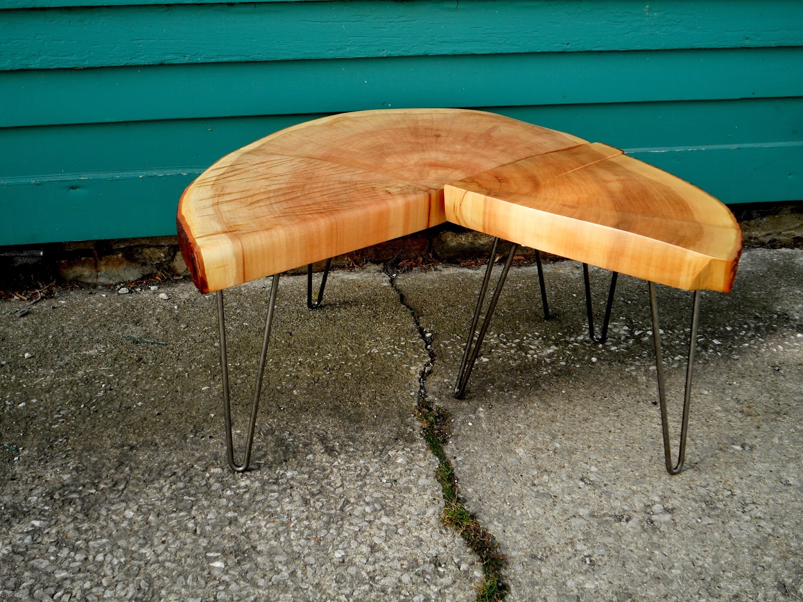 g. label collection Live edge Cherry end grain end tables