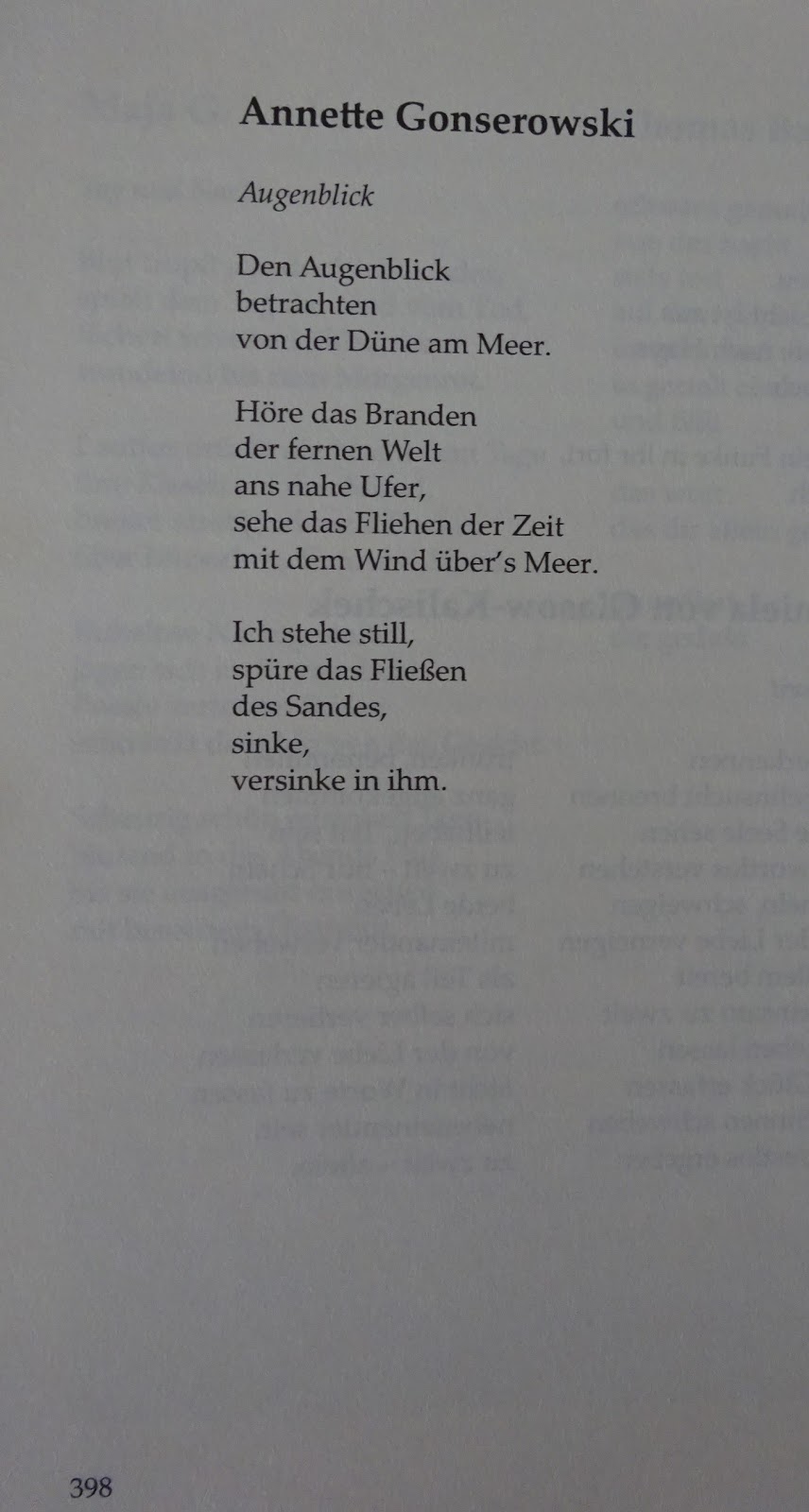 Annette Gonserowskis Lyrik Blog German Poems Poesia De Alemana