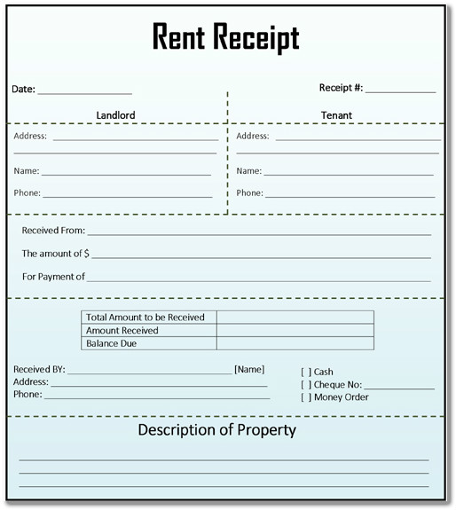 Sample House Rent Receipt Invoice Template