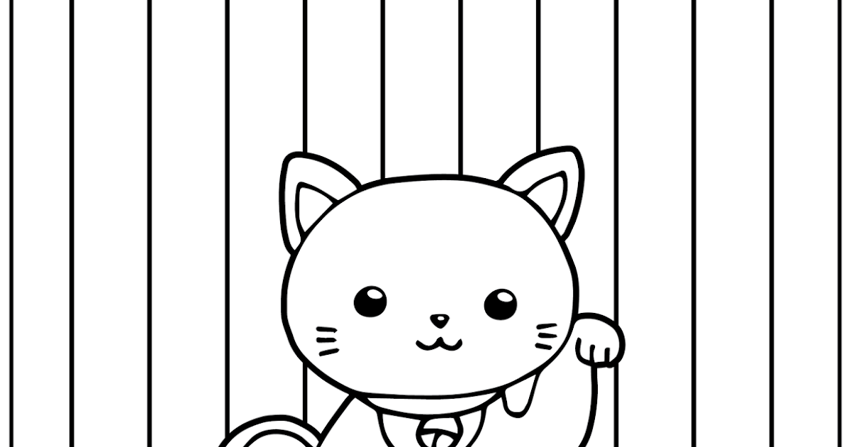 FREE Printable Coloring Page: Maneki Neko The Beckoning Cat