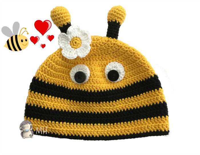 Gorro abeja a crochet