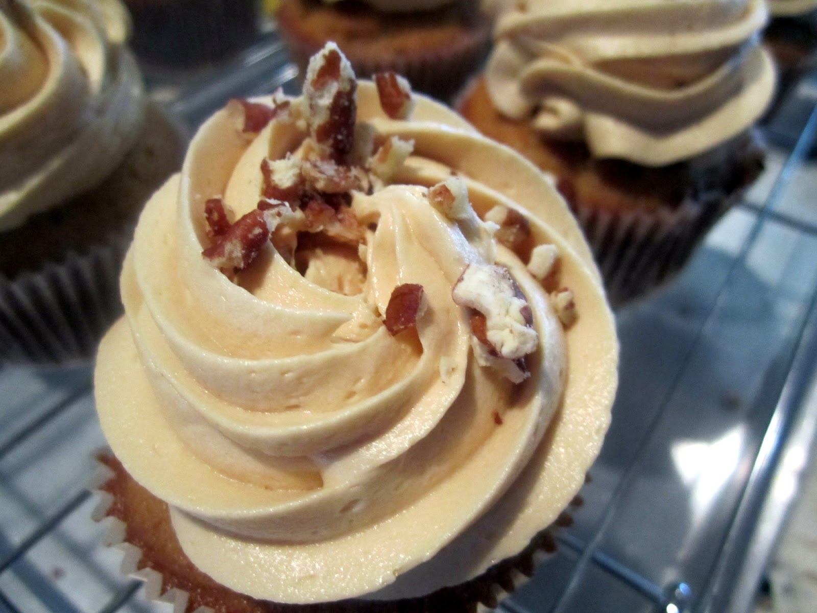 The Bear Cupboard BUTTER PECAN CUPCAKES WITH SALTED CARAMEL