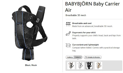 JoyS of Toy & Baby Stuff: Preloved Baby Bjorn Carrier Air