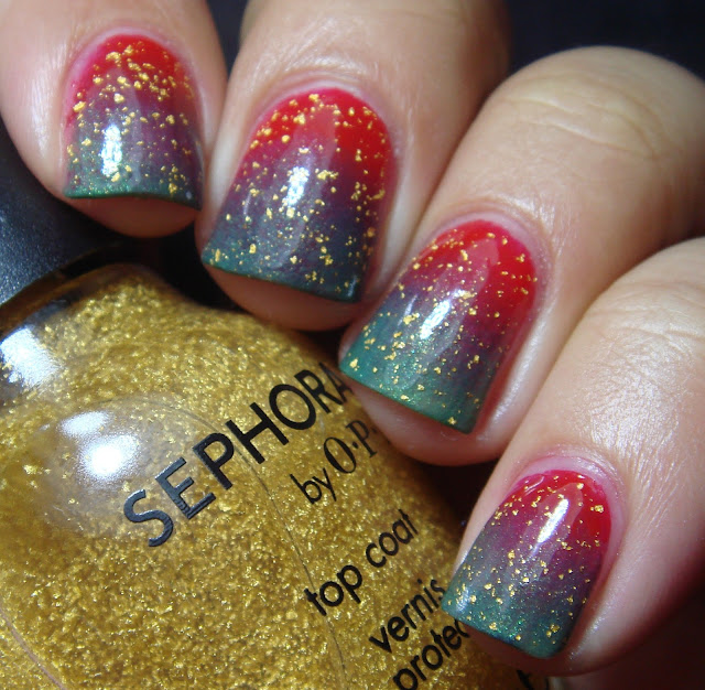 nail loopy: RED &amp; GREEN CHRISTMAS GRADIENT NAILS