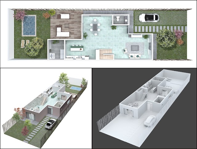 3D Floor House Plan [MAX, PSD, OBJ, MTL]