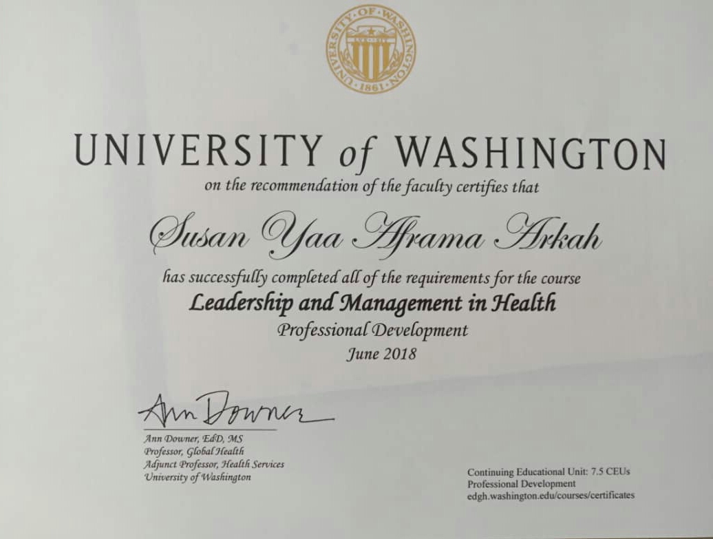 Global Health Project Management Course University of Washington