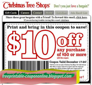 Free Printable Christmas Tree Shops Coupons