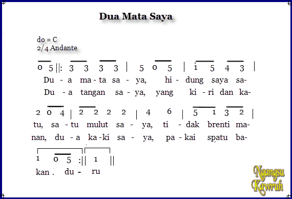 Pencipta lagu dua mata saya