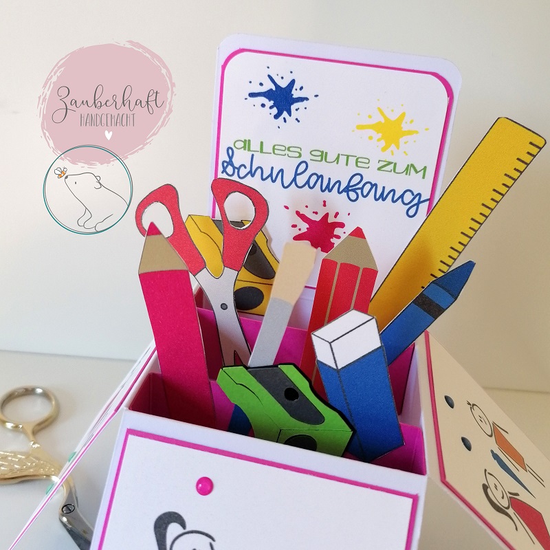 Card in a box zum Schulanfang