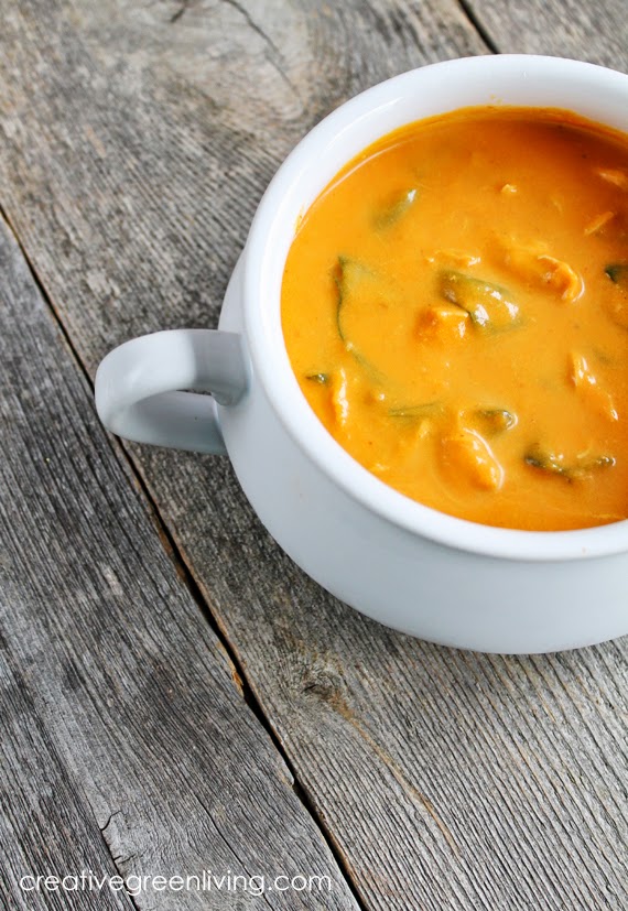 this yummy soup is a great way to use leftover chicken #creativegreenliving